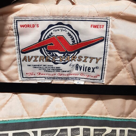 VINTAGE AVIREX VARSITY LEATHER JACKET - Picture 9 of 17